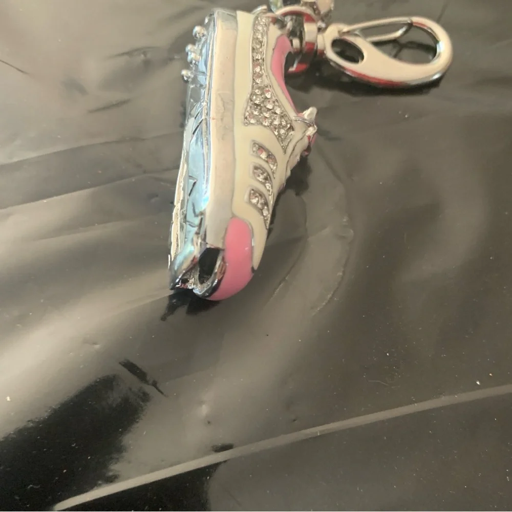 Keychain Charm with USB storage as Soccer Clit Pink and Silver.